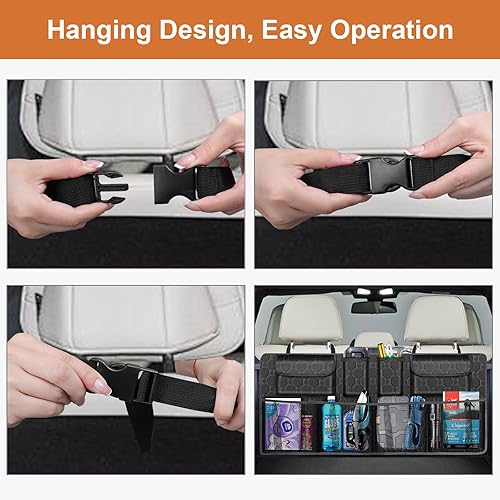 Miniatura 6 de Organizador de maletero de automóvil, organizador de asiento trasero de gran capacidad para SUV, camionesMPV (42 x 18 pulgadas), organizador de