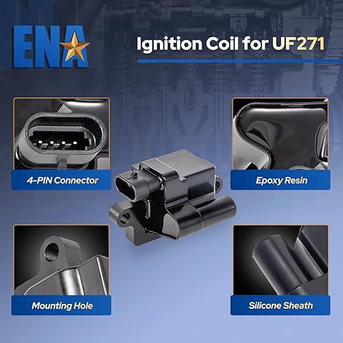 Miniatura 6 de ENA Paquete de bobinas de encendido cuadradas D581 4.8L 5.3L 6.0L Compatible con Chevy Avalanche Silverado Tahoe GMC Sierra Yukon 1500 2500 3500
