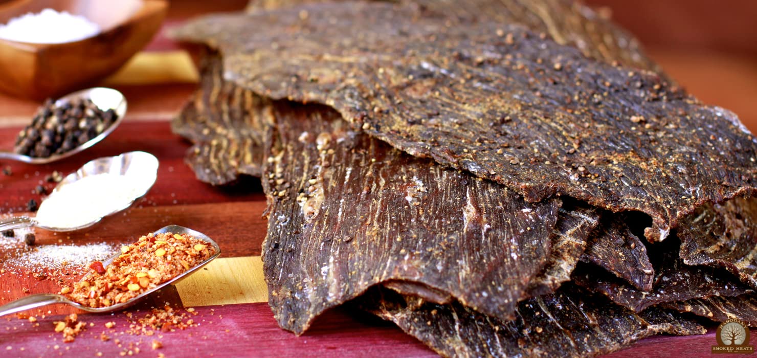 Mahogany Smoked Meats: Peppered Beef Jerky - 16oz