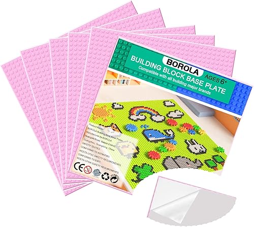BOROLA Placa de bloque de base de construcción pelar y pegar, 10 x 10 pulgadas en variedad de colores, compatible con la mayoría de las principales