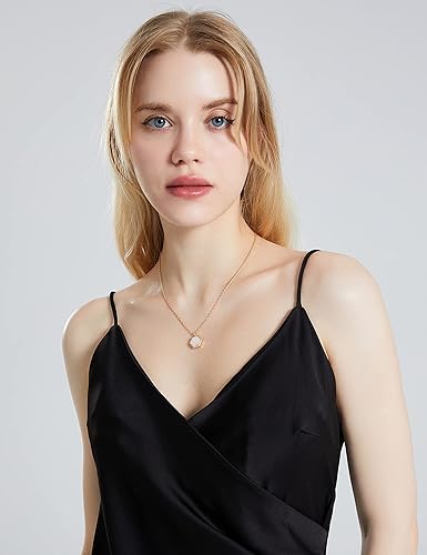 Miniatura 2 de Collar con dije de inicial para mujer, plata de ley chapada en oro de 14 quilates, hecho a mano con piedra natural pura, regalo de joyería para mujer