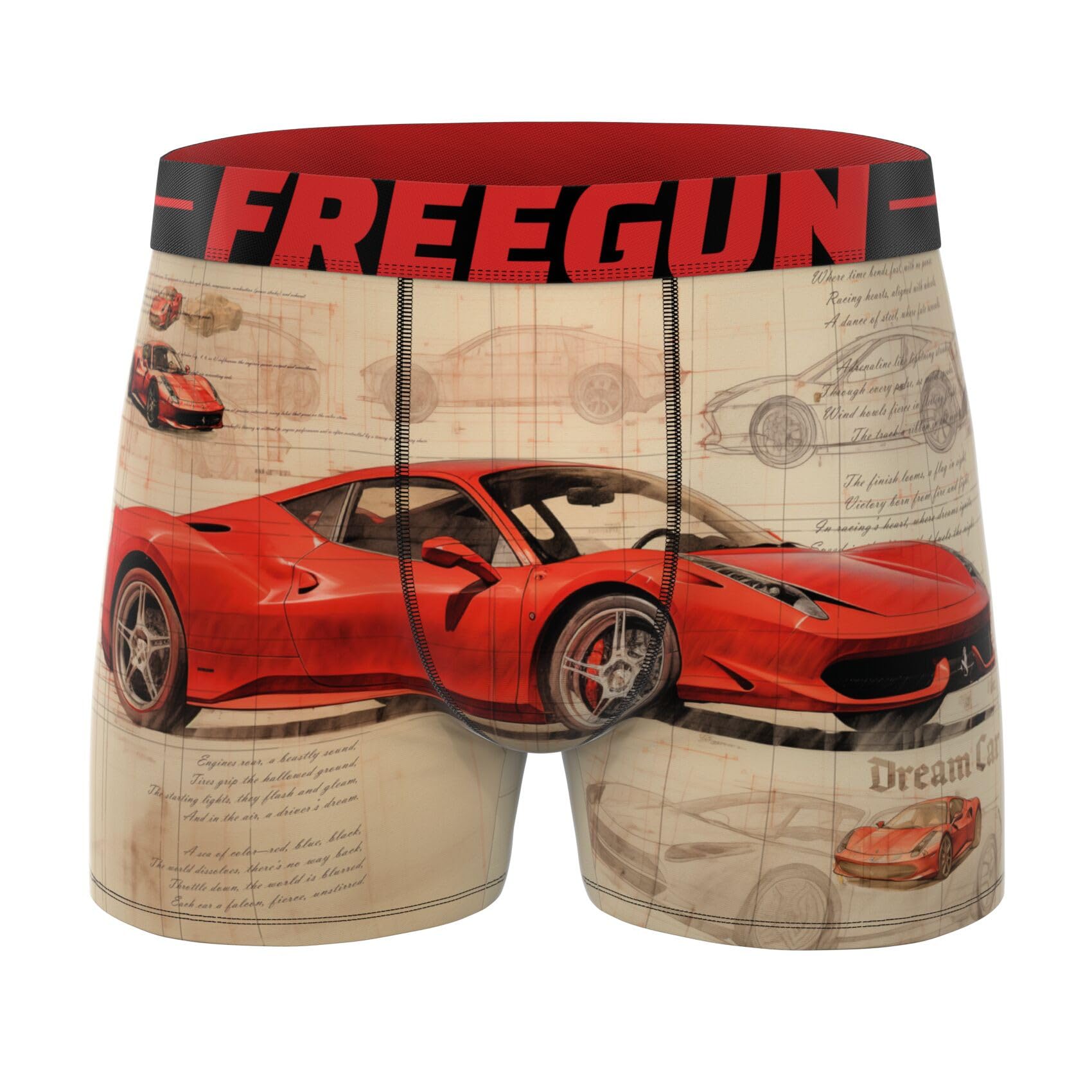 FREEGUN Boxer Enfant, Caleçon Garçon Racing, Ultra-Doux et Respirant (Lot de 5)