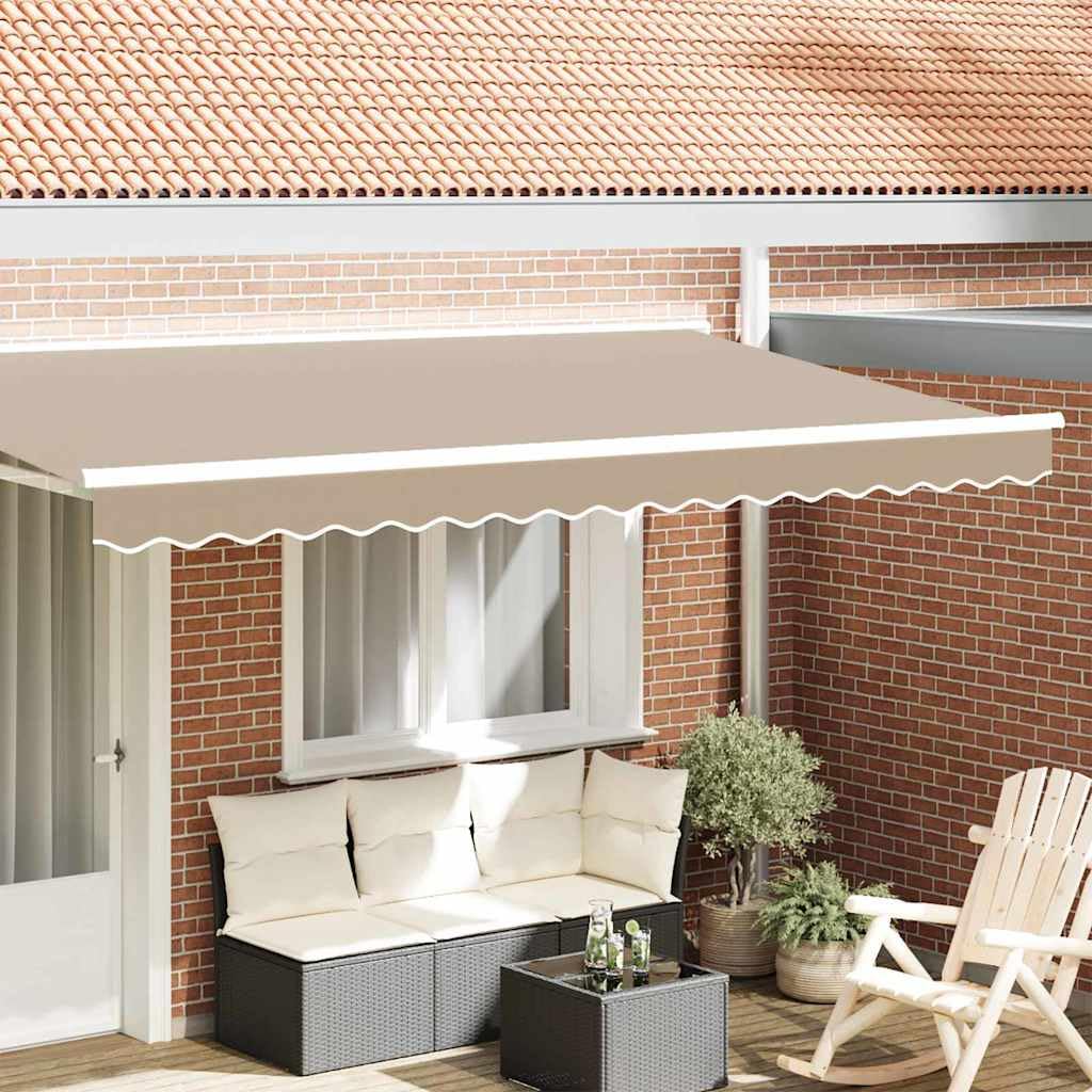 vidaXL Valance de toldo Beige 380 x 20 cm Lona, Toldo de Lona Moderno, Sombra Exterior Duradera, protección Solar y Canopy Estiloso para reuniones Familiares