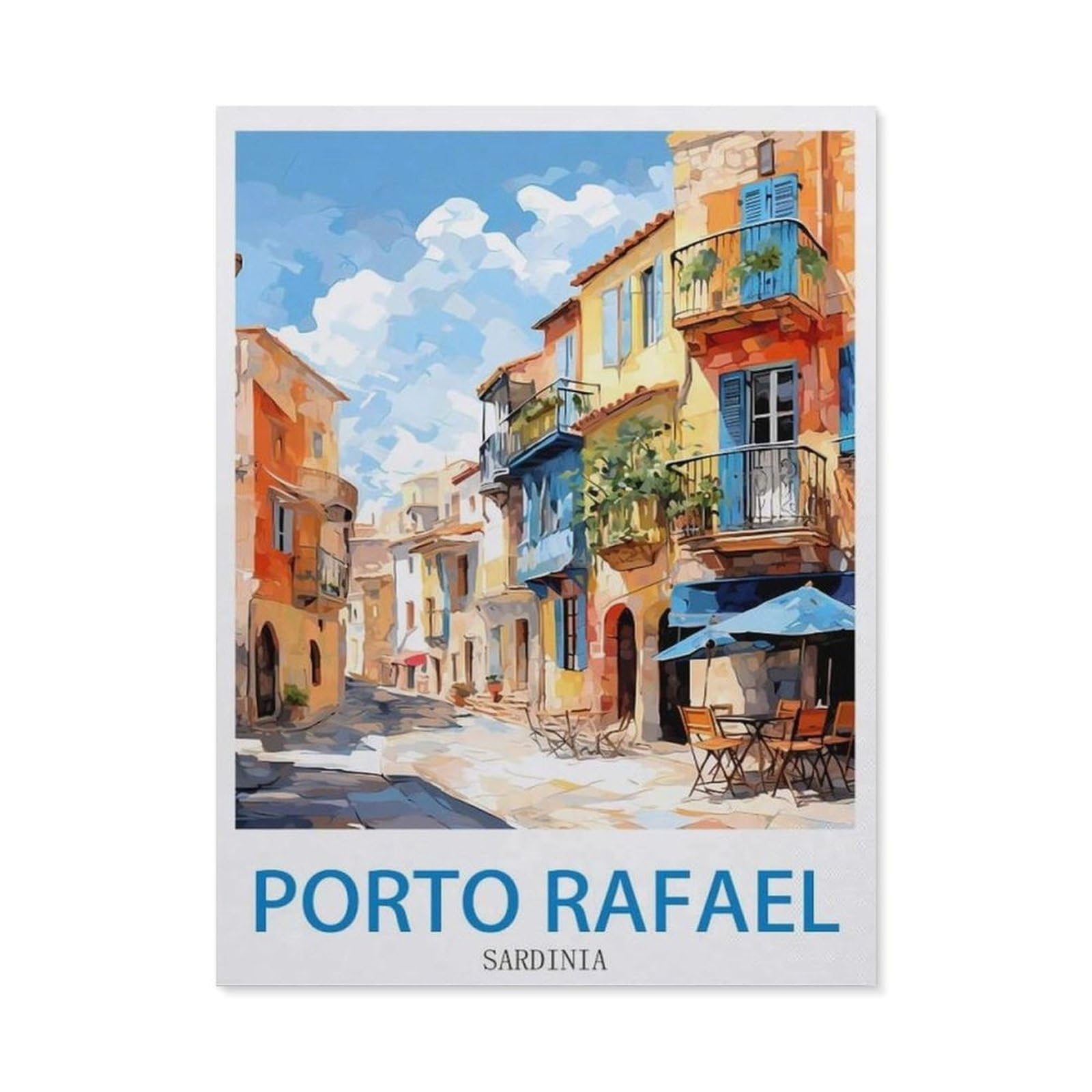 Vintage Wall Decor Metal Poster Plaque，Porto Rafael Sardinia