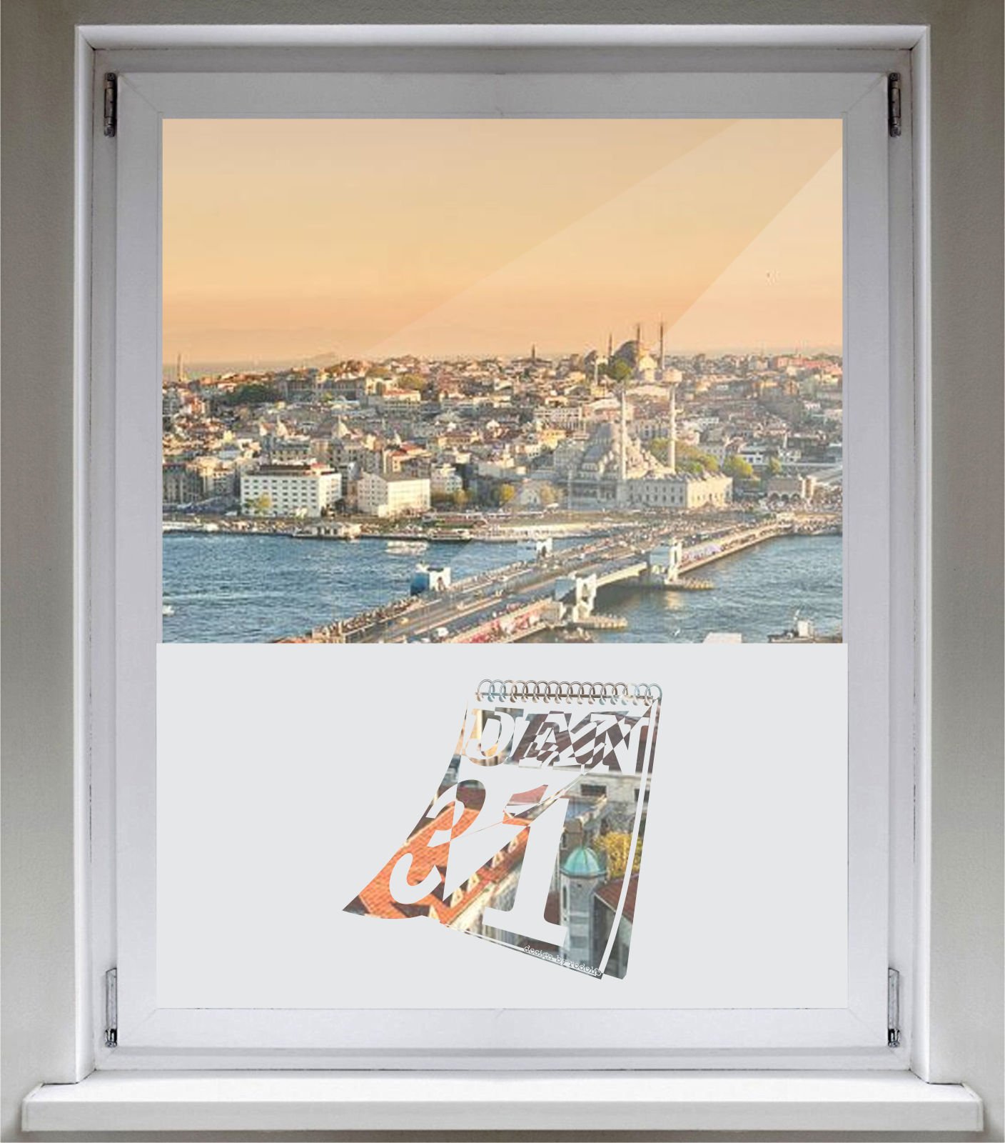 Film décoratif pour fenêtre verre opaque satiné motif carré INDIGOS UG E1041