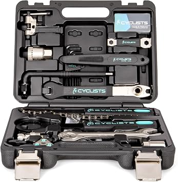 cyclists 22-Piece Bicycle Repair Kit, Portable Tool Box Tool Set for Tyre Chain Assembly Repairs Bike Tool with Carry Case