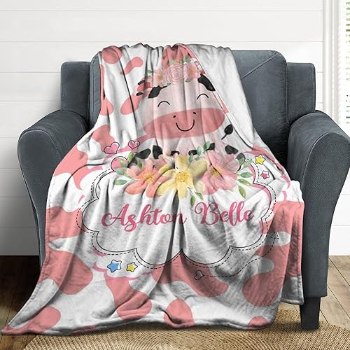 Miniatura 61 de Artsadd Personalized Baby Blanket for Boys Girls with Name, Custom Baby Name Blanket with Unicorn Pattern Customized Name Receiving Swaddle Throw