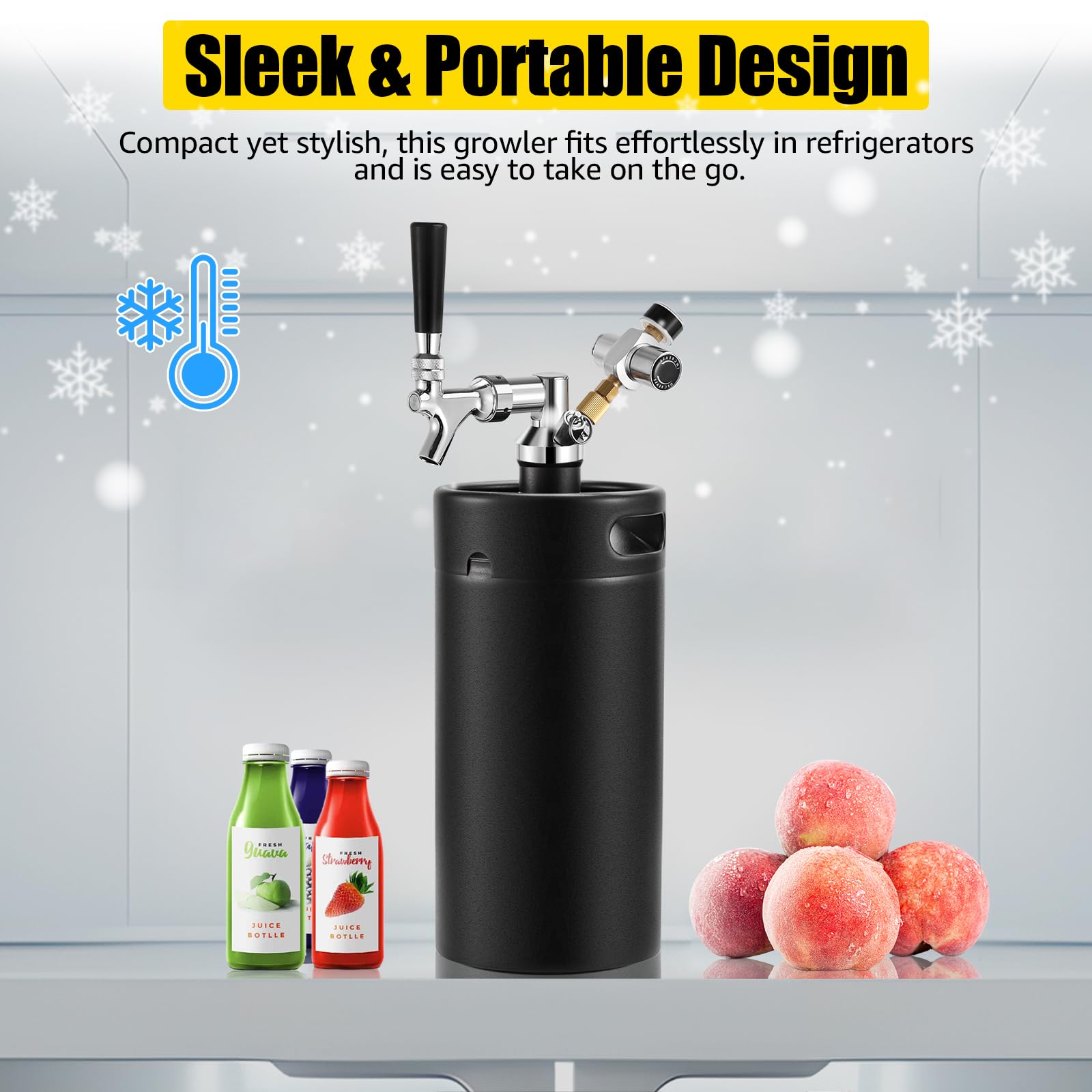 Amazon.com: 128oz Mini Keg Growler with Beer Tap Dispenser System, 3.6L  Stainless Steel Draft Beer Dispenser for Home, Portable Kegerator for Craft  Beer Cider and Kombucha: Home & Kitchen