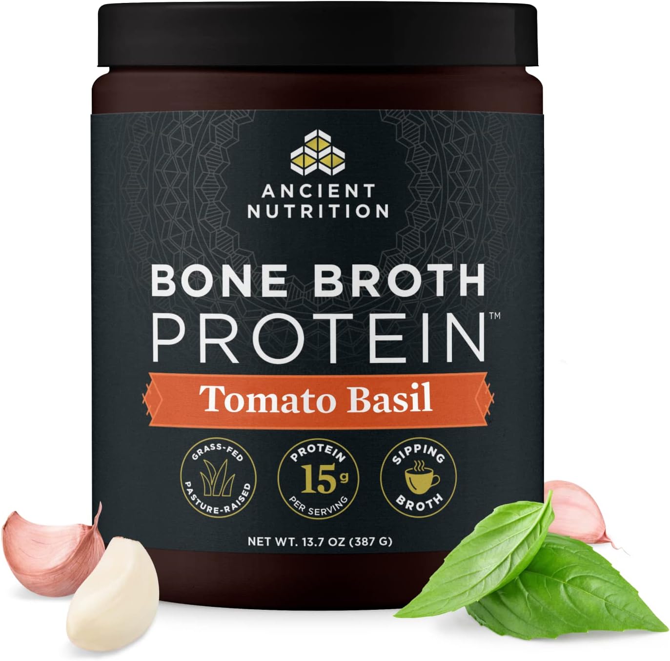 Ancient Nutrition Bone Broth Protein Powder, Tomato Basil