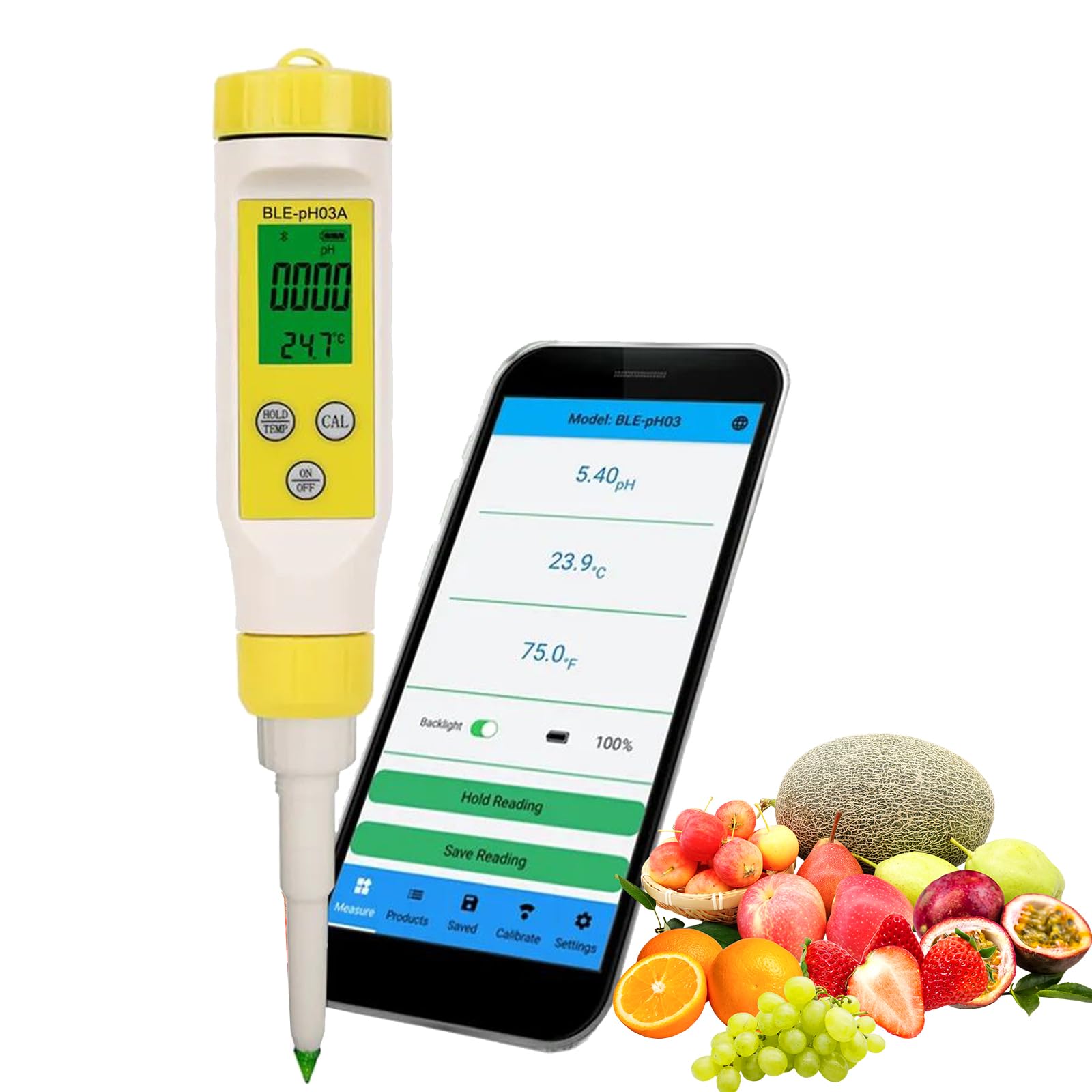 pH-metr do żywności, cyfrowy tester pH żywności, długopis o wysokiej dokładności 0,05 z ATC, do fermentacji, zakwasu, chleba, sera, sushi, ryżu, sosu, mięsa, jogurtu