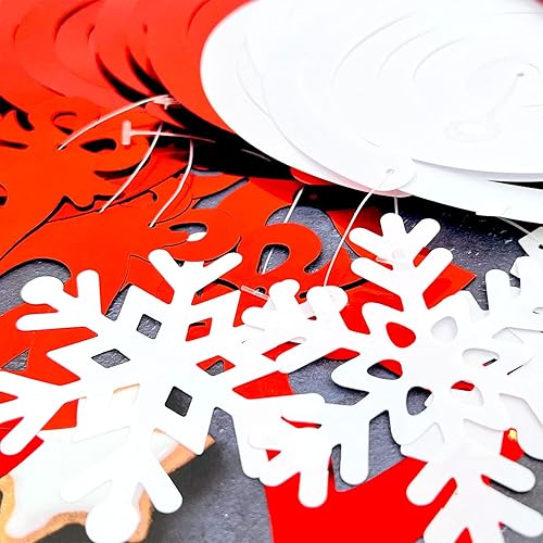 Miniatura 4 de Decoraciones de fiesta de Navidad, remolinos colgantes de techo (30 piezas totalmente montadas), campanas de reno, árbol de Navidad, remolinos de