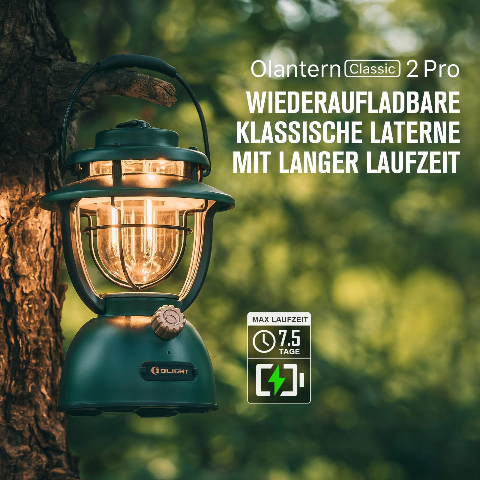 Olight Olantern Classic 2 Pro Forrest Green retro Lantaarn