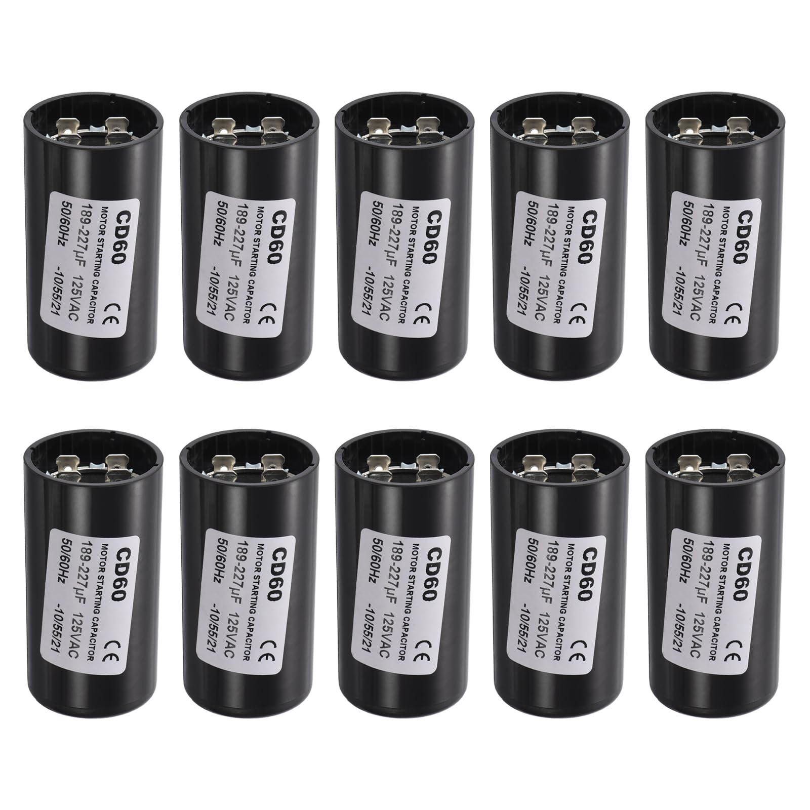 PATIKIL Motor Start Capacitor, 189-227uf MFD 125 VAC 50/60 Hz Round CD60 Run Capacitors for Well Pump Horse Well Washer Pool Pump Starting AC Motors