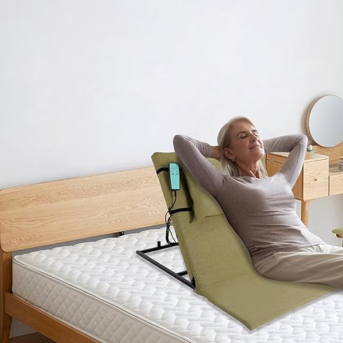 Miniatura 5 de Almohada de respaldo de elevación eléctrica, respaldo de cama ajustable con cremallera para mujeres embarazadas, ancianos, carga de 661.39 libras,