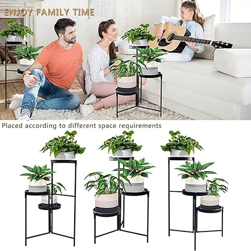 Miniatura 3 de 3 Tier Plant Stand Indoor Outdoor - Tall Metal Flower Pot Holder Potted Display Rack - Heavy Duty Corner Plant Shelf for Patio Garden Balcony Living