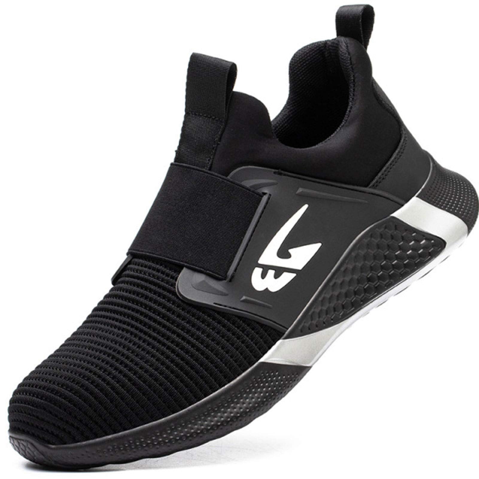 HISXUS Safety Shoes Mens Work Trainers Ladies Running Construction Boots Women Steel Toe Cap Lightweight Mesh Footwear (Color : Black, Size : 7 US)