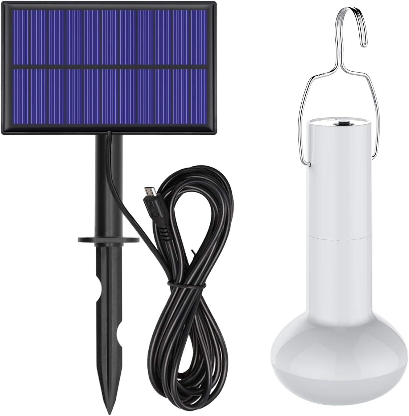 Solar Shed Lights, Jirvyuk Rechargeable Solar Powered LED Light Bulb Portable Hanging Lamp for Outdoor Garden Camping Tent Chicken House Emergency [Energy Class A++]