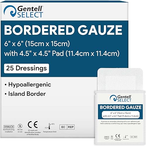 Vendajes de gasa para isla con bordes de 6 x 6 pulgadas para heridas con borde de isla, almohadillas de gasa adhesivas, cinta hipoalergénica, bueno