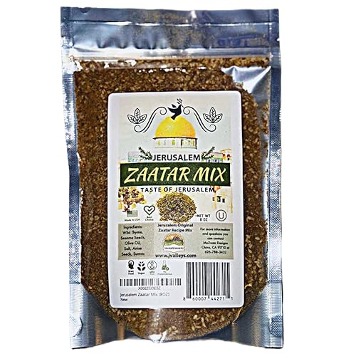 Jerusalem Zaatar Mezcla de especias por Julian's Valleys  Hecho con hierbas naturales y sumo puro  8 onzas  condimento Zataar  Sin conservantes  sin