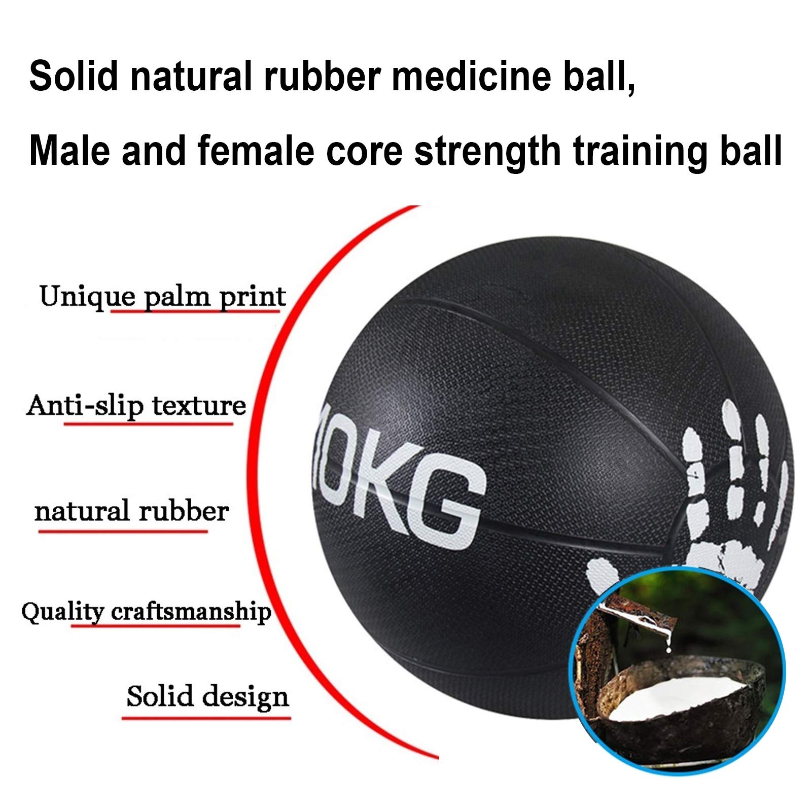 Palla mediche HUA Palla di Medicina di Gomma Elastica, Home Palestra Uomo E Donne Allenamento Balls Palle, 1kg, 2kg, 3kg, 4kg, 5kg, 6kg, 7kg, 8kg, 10kg (Size : 4kg)