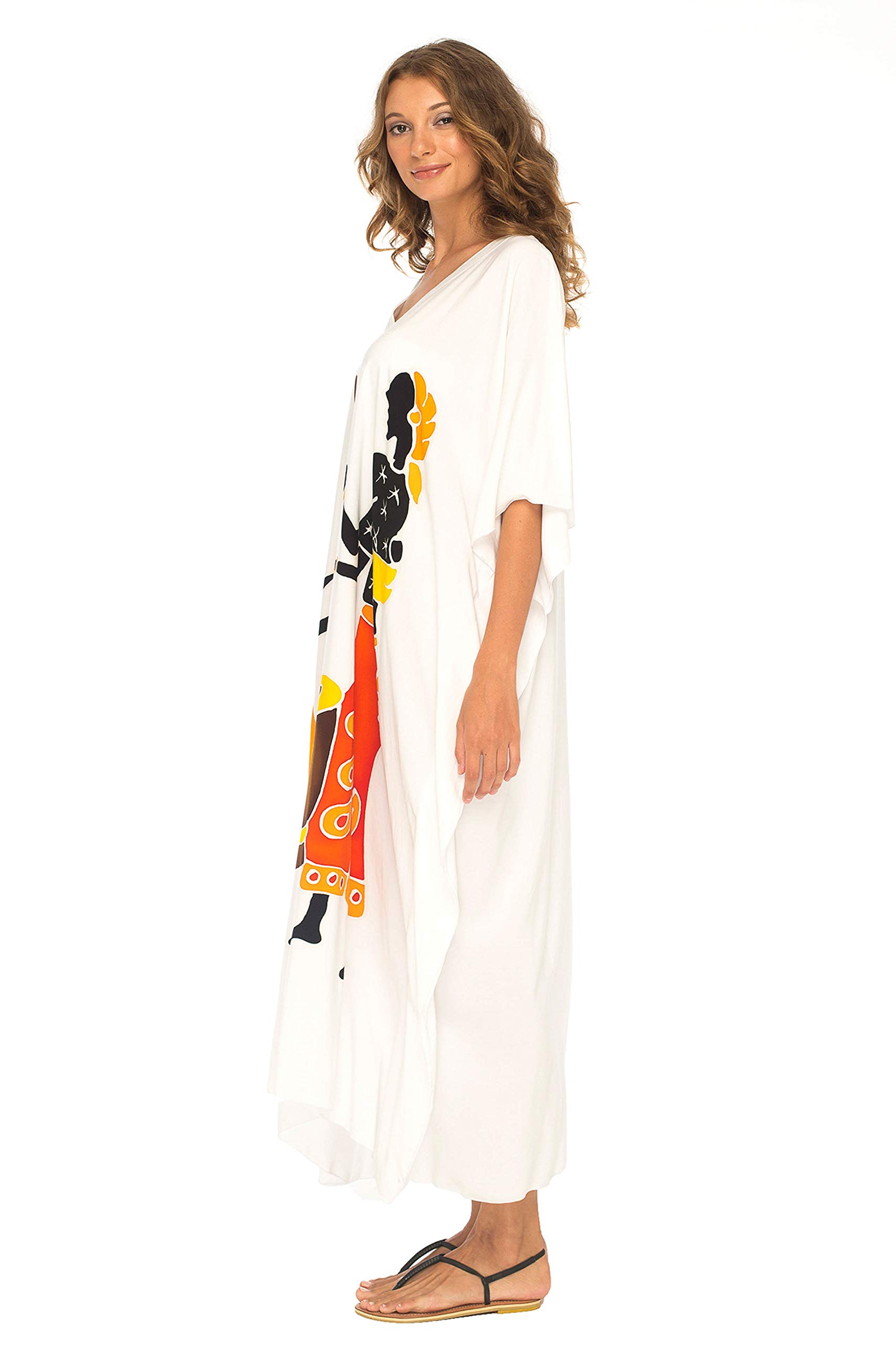 SHU-SHI - Caffetano Lungo da Spiaggia con Design Tribale - Copricostume a Kimono - Donna