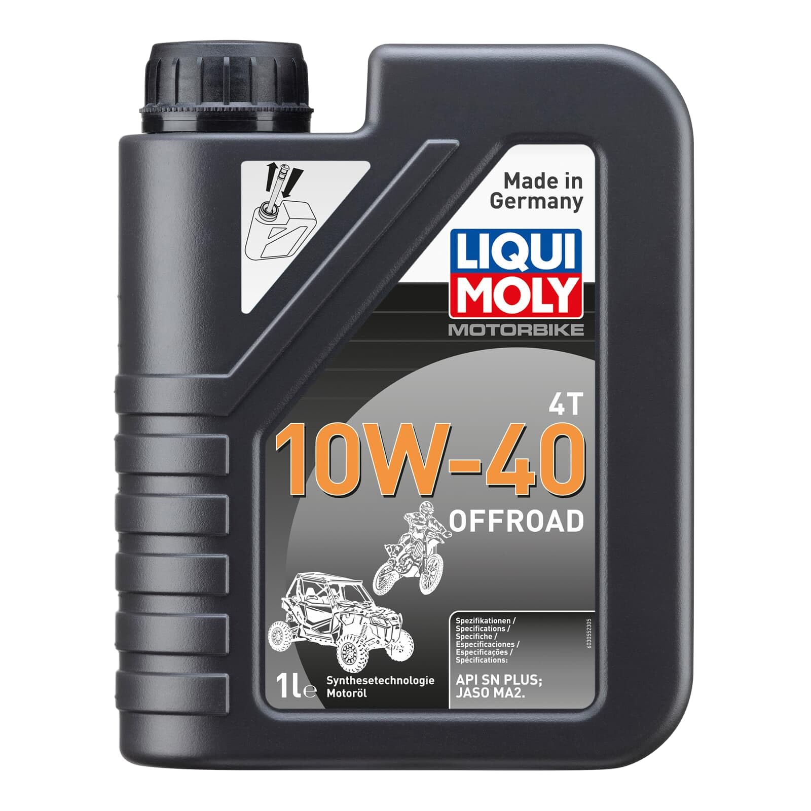 LIQUI MOLY Motorbike 4T 10W-40 Offroad | 1 L | Motorrad 4-Takt-Öl | Art.-Nr.: 3055, farblos