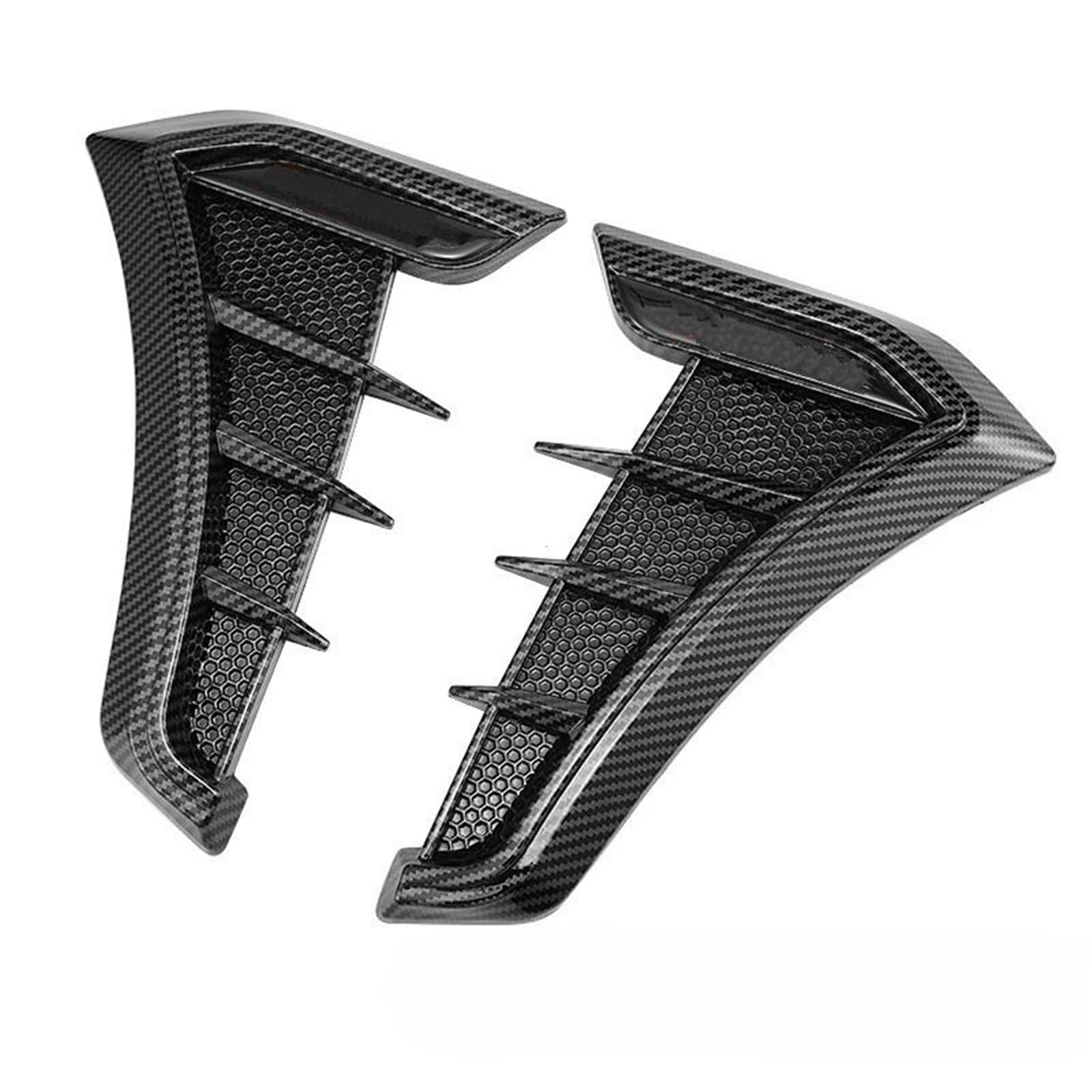TILIEINE Car Front Side Air Vent Cover Vent Cover Fender Hood Air Flow Intake Trim Car Side Exterior Accessories 2pcs(Carbon LOOK)