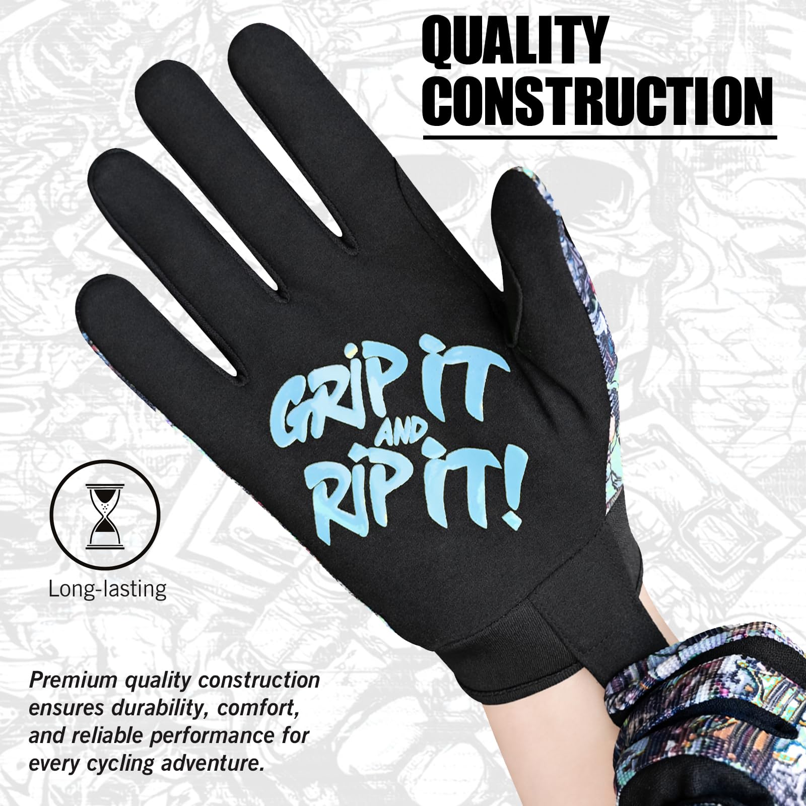 WFX Motorbike Gloves for Men & Women, Cycling Gloves Breathable Touchscreen Dirt Bike Racing Gloves for ATV, MTB, BMX & Motocross Riding Racing, Bicycle - 3