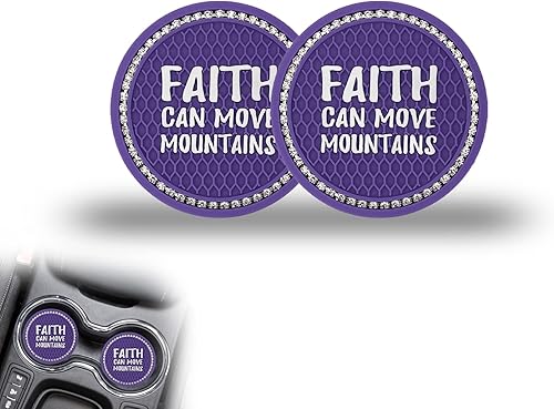 Miniatura 7 de Msyuusr 2 posavasos para automóvil con diamantes de imitación de cristal brillantes, posavasos de silicona antideslizante para la mayoría de los