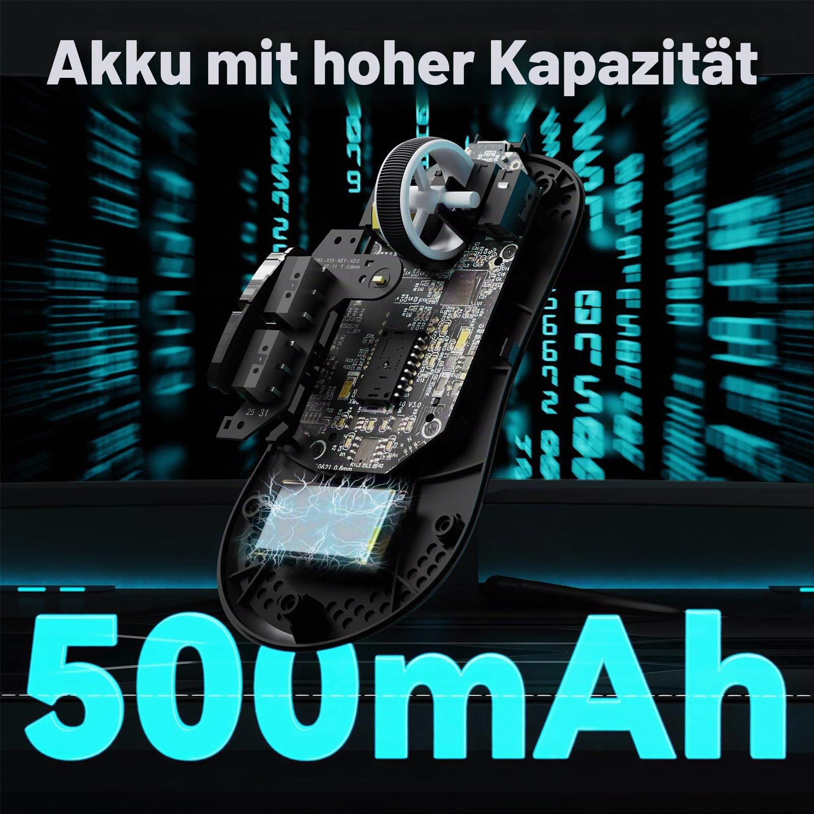 ATTACK SHARK V5 Kabellose Gaming Maus 53g, 20000 FPS, Optische Schalter, PAW3950MAX 42K DPI Sensor, 8KHz RGB Empfänger, Tri-Mode BT/2.4GHz/USB-C, 500mAh, Mittel- bis Große Hände (Weiß)