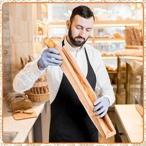 Miniatura 5 de Thenshop 200 bolsas de pan de papel con ventana para bolsas de pan caseras, sacos de almacenamiento de pan kraft marrón largo para galletas