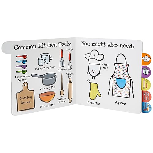 Miniatura 3 de C.R. Gibson BBBT-24941 Kids in The Kitchen - Libro con pestañas para niños pequeños, 6 páginas y 7.5 x 7.5 pulgadas, multicolor