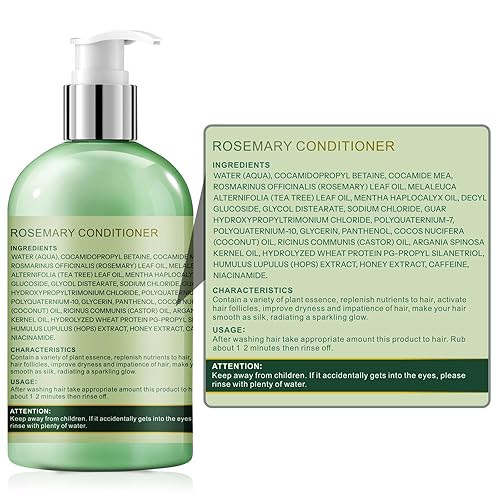 Miniatura 7 de Acondicionador de romero para el crecimiento del cabello acondicionador hidratante engrosante para hombres y mujeres con aceite de árbol de té de