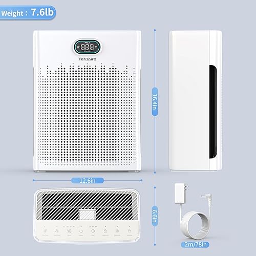 Miniatura 8 de Purificadores de aire para cobertura del hogar de hasta 2200 pies cuadrados, purificador de aire HEPA con prefiltro lavable, modo mascota, esponja