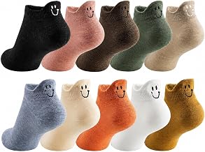 Women Novelty Socks Smile Kawaii Embroidered Funny Low Cut Ankle Socks for Women&Men