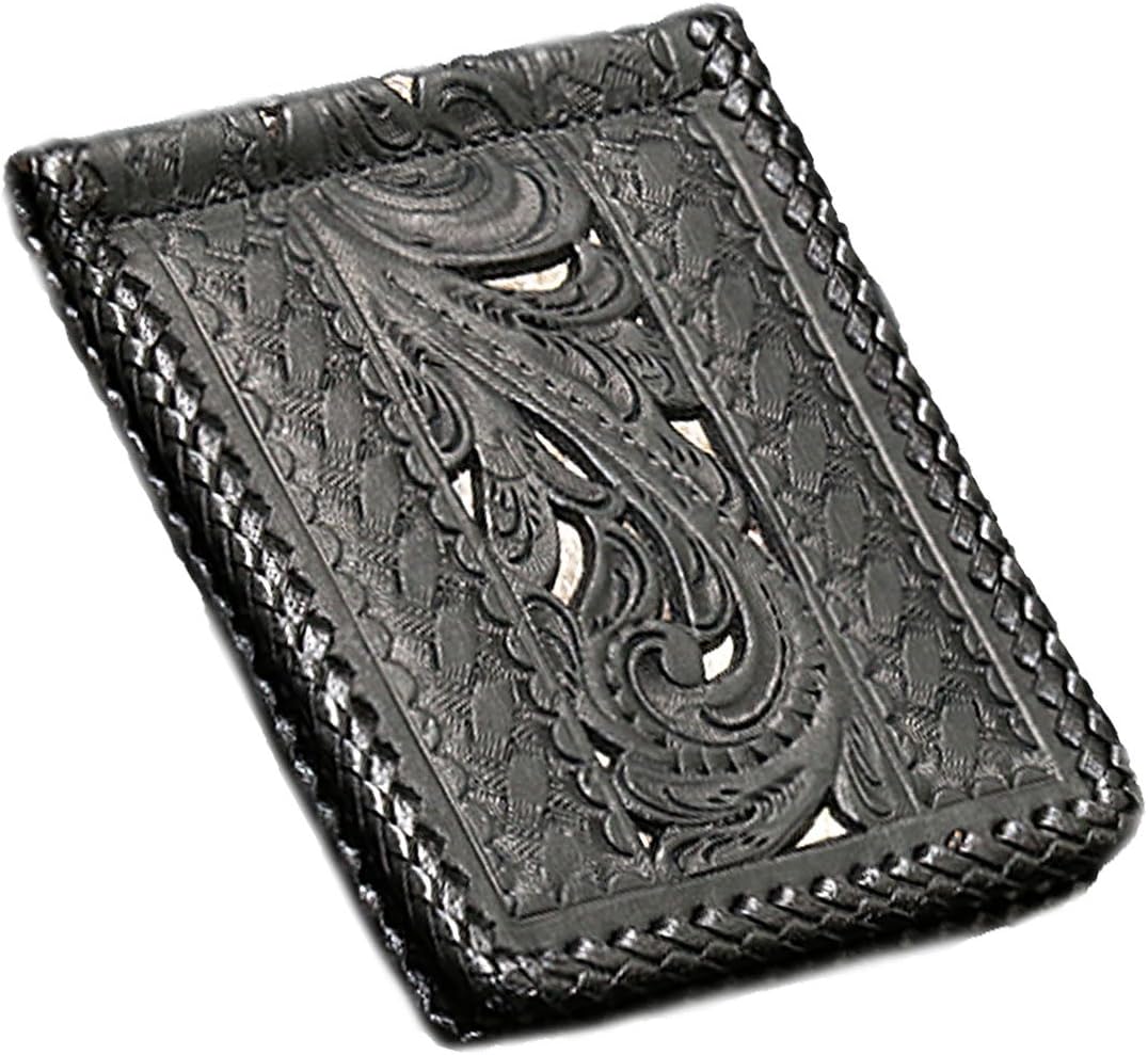 Amazon | メンズ二つ折り マネークリップウォレット レザーウォレット