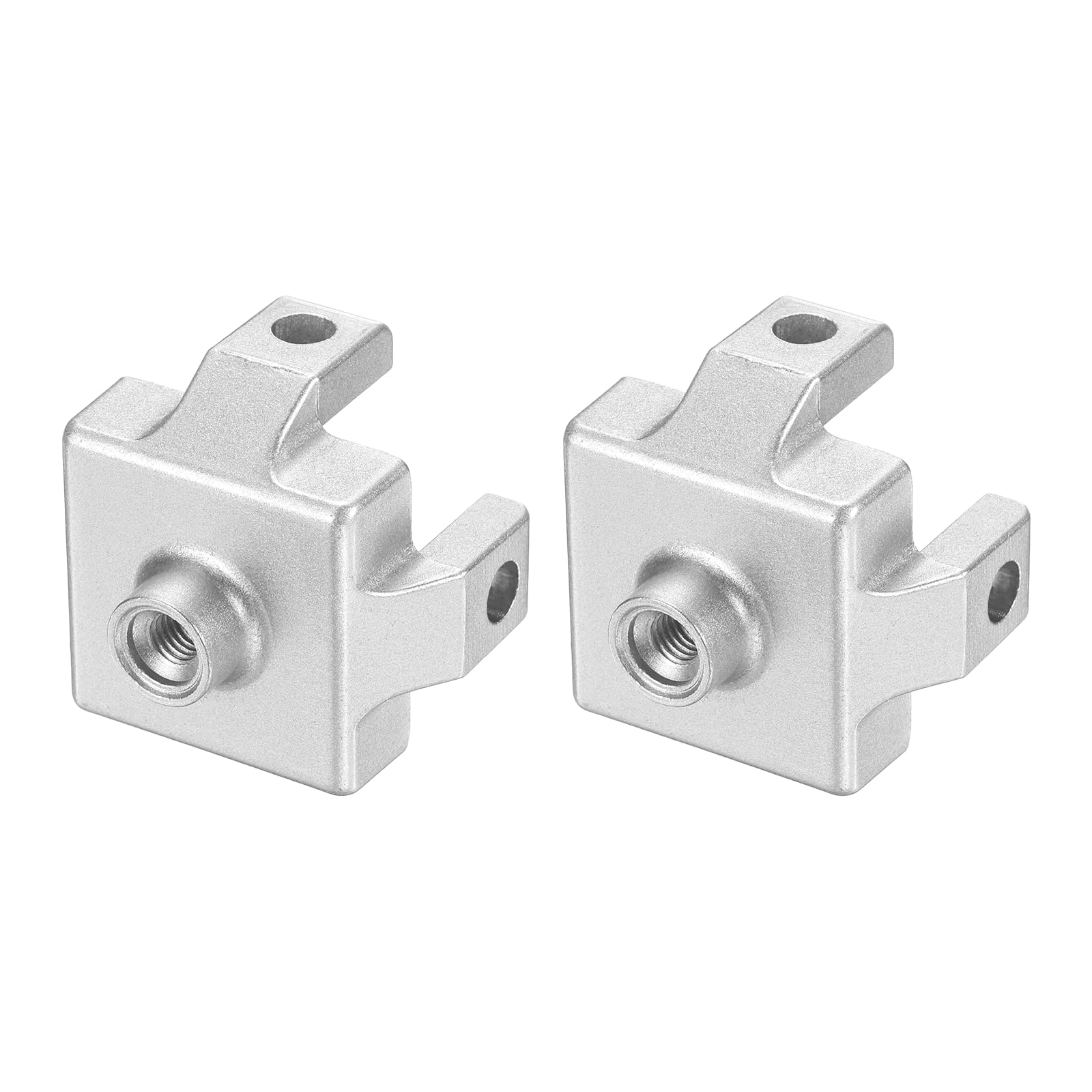 sourcing map 2Pcs M8 Foot End Connector, Aluminum Alloy T-Slot Leg End Connector Floor Mount Base Bracket for 4545 Series T-Slot Aluminum Extrusion Profile, Silver