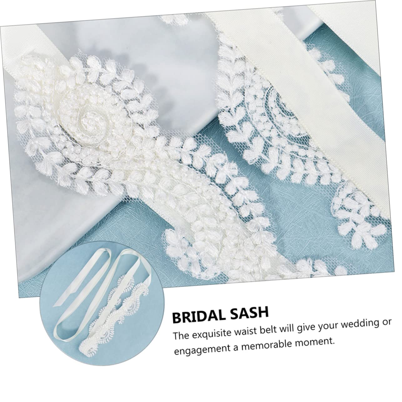 GALPADA 2 Stücke Taille Dekor Zubehör Gürtel Tuch Blume Spitze Schärpe Weiß Mit Brautjungfer Gürtel Band Damen Kleid Für Handgefertigte Schärpen Prom Kreative Satin