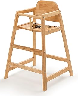 Safetots Simply Stackable Wooden High Chair, Natural, Highchair for Baby and Toddler, Stylish and Practical, Baby Highchair for Your Home or Space Saving High Chair for Restaurant