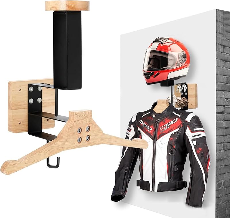 MidingChai Support Casque Moto, Porte Casque Moto Mural pour Accrocher Le Casque et la Veste de Moto