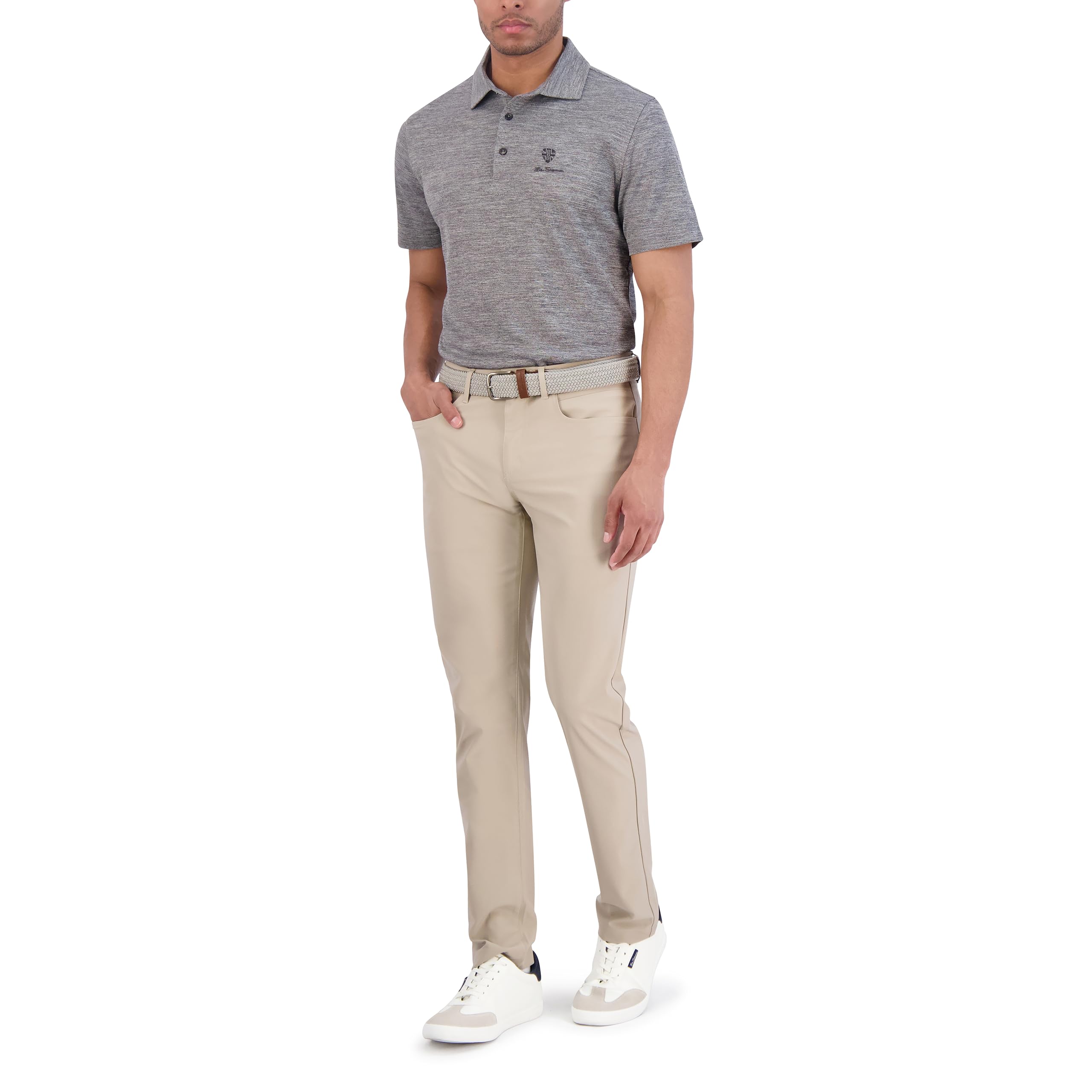Ben Sherman Short Sleeve Yarn Dye Heather Polo Top Polo chiné à Manches Courtes Homme (Lot de 1)