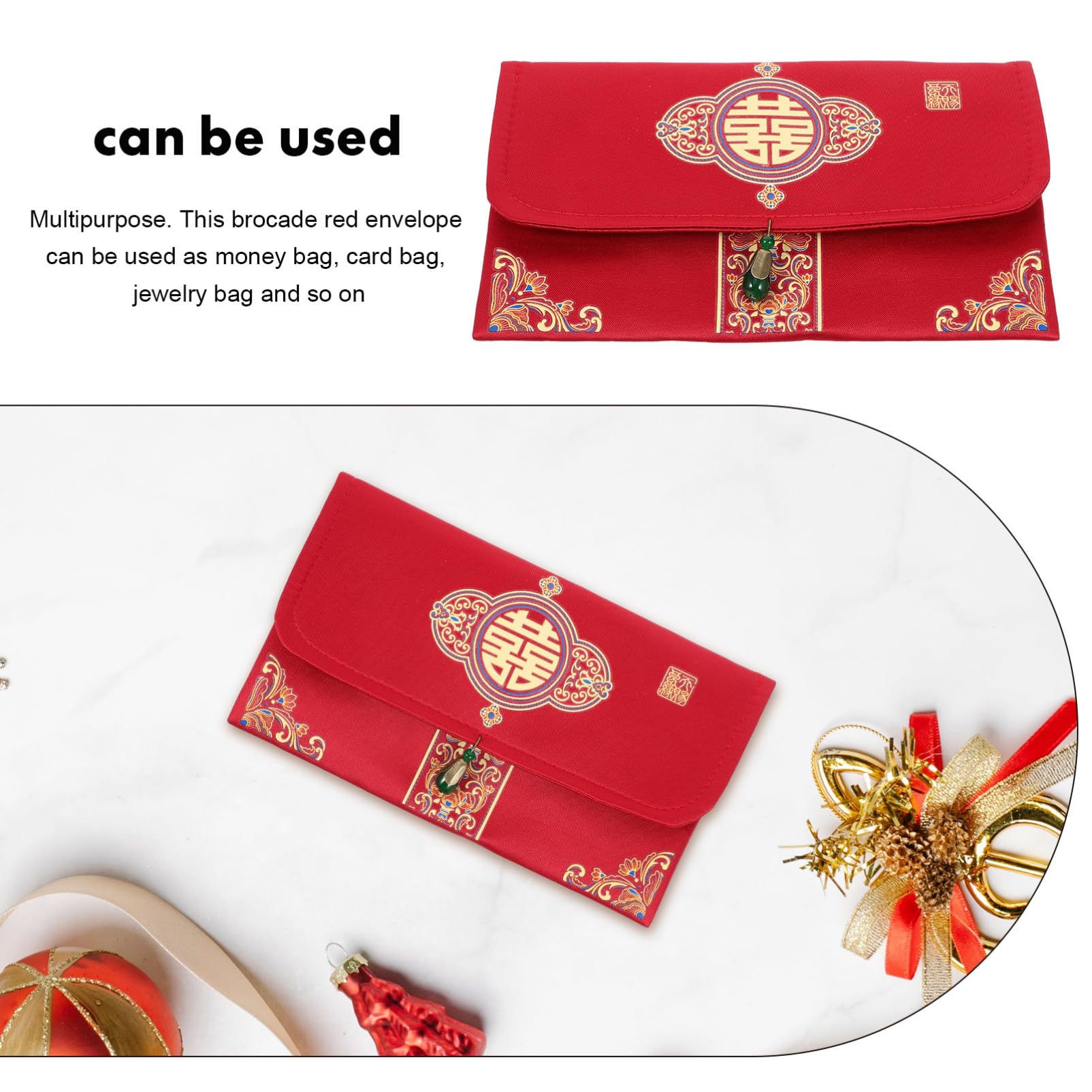 Lurrose Busta Rossa Tradizionale Per Matrimonio Broccato Busta Per Soldi Di Fidanzamento Elegante Per Cerimonie Nuziali Portafortuna e Regali Design Resistente e Stabile Confezione
