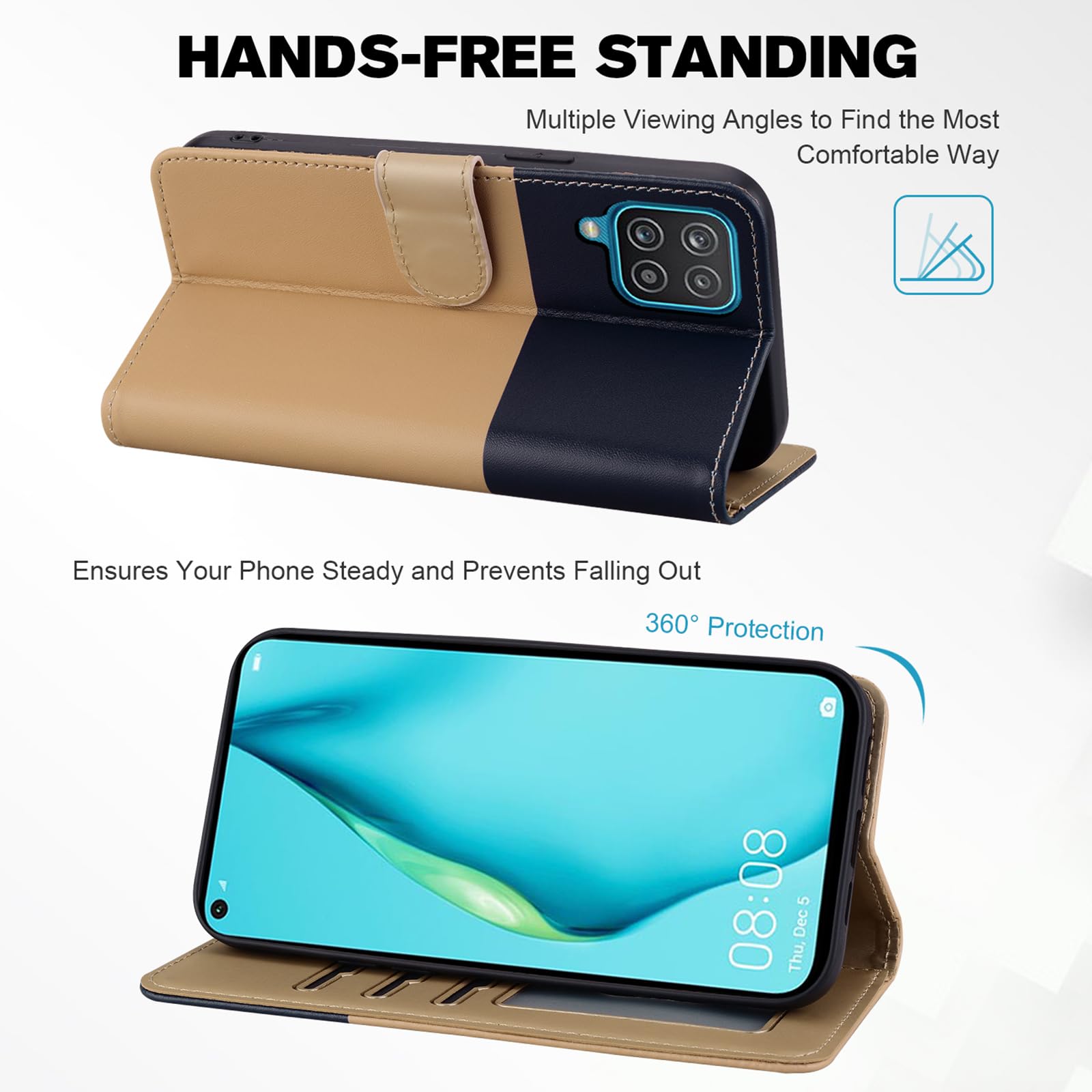 TOUCASA Cover per Huawei Honor 8A Pro, Flip Custodia [3D Superficie] PU Pelle Portafoglio Unico Sottile Funzione TPU Antiurto Flip Cover a Libro