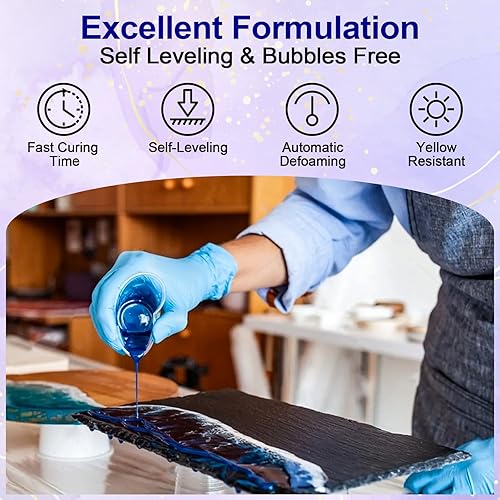 Miniatura 6 de JANCHUN Kit de resina epoxi de 16 oz con silicona, ideal para fundición, recubrimiento, proyectos de arte
