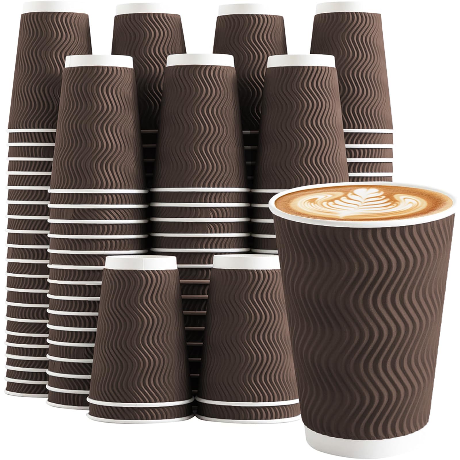 Clawsoff 12 oz Paper Coffee Cups - 100 Pack