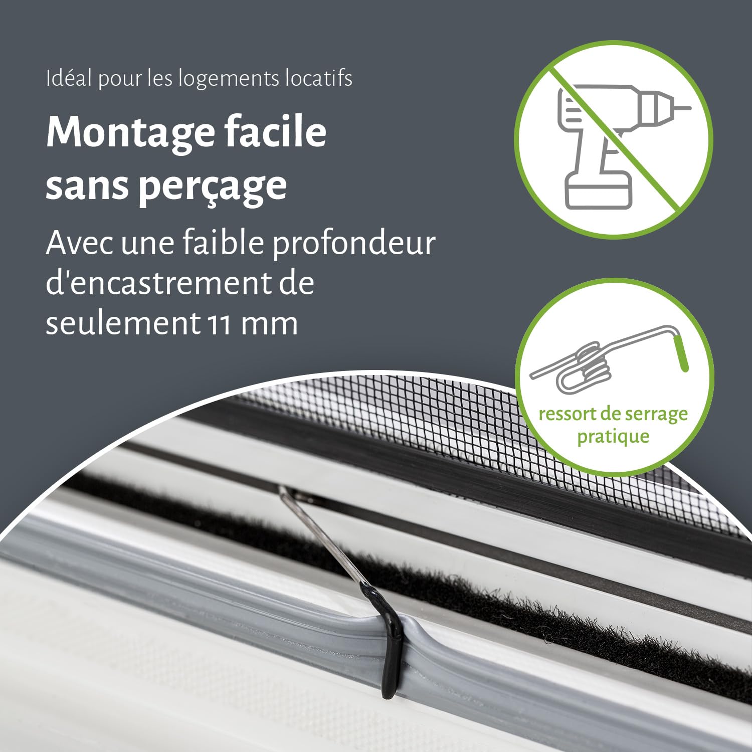 empasa Moustiquaire fenêtre, cadre en aluminium à découper sur mesure Master Slim blanc, brun ou anthracite, différentes tailles disponibles, Couleur:blanc, Taille:130 x 150
