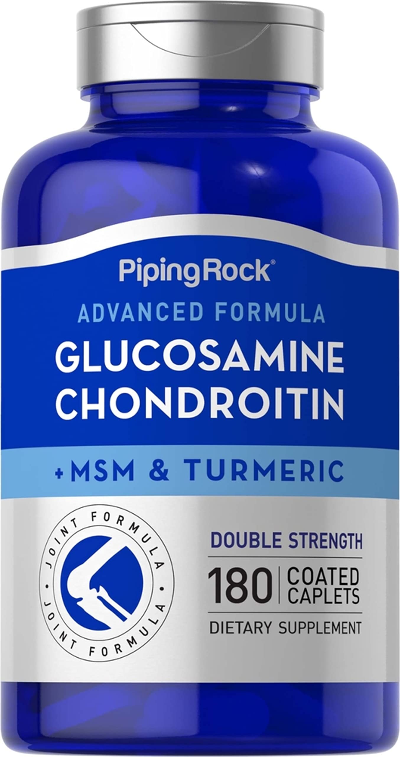 Piping Rock Glucosamine Chondroitin MSM Plus Turmeric | 180 Caplets
