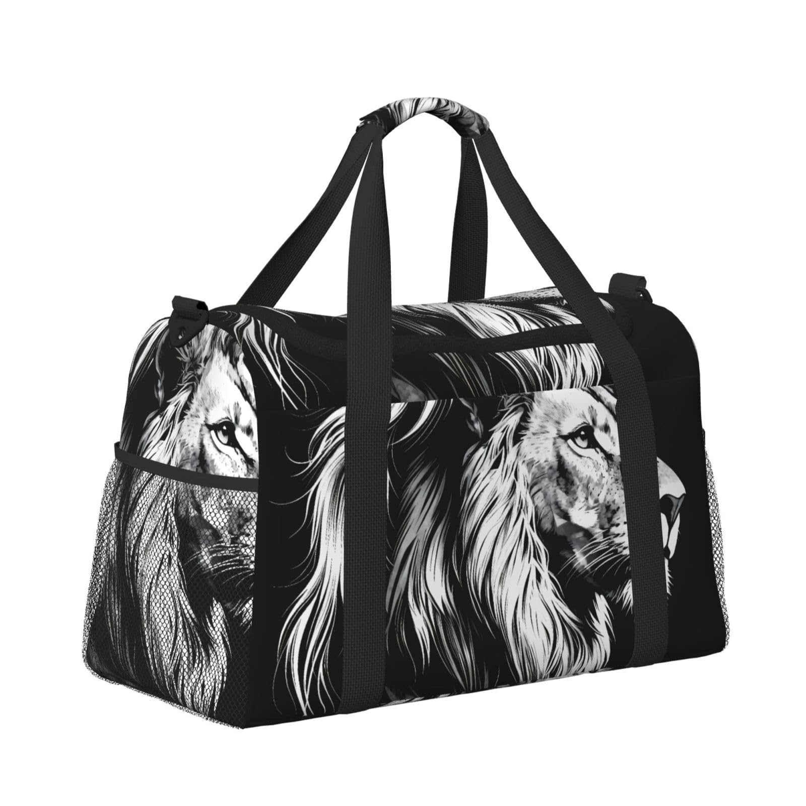 Lion Sketch wasserdichte Reisetasche, kompakt, für Sport, Fitnessstudio und Wochenende, für Damen und Herren