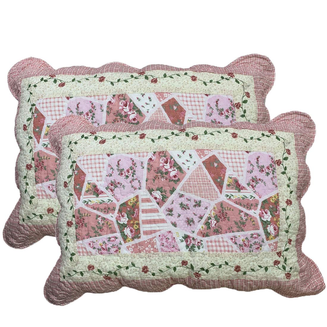 Set di 2 fodere per cuscini bohémien 45 x 45 cm, tessute e trapuntate, stile fattoria, con pompon, motivo a righe testurizzato, neutro, azzurro | Leroy Merlin