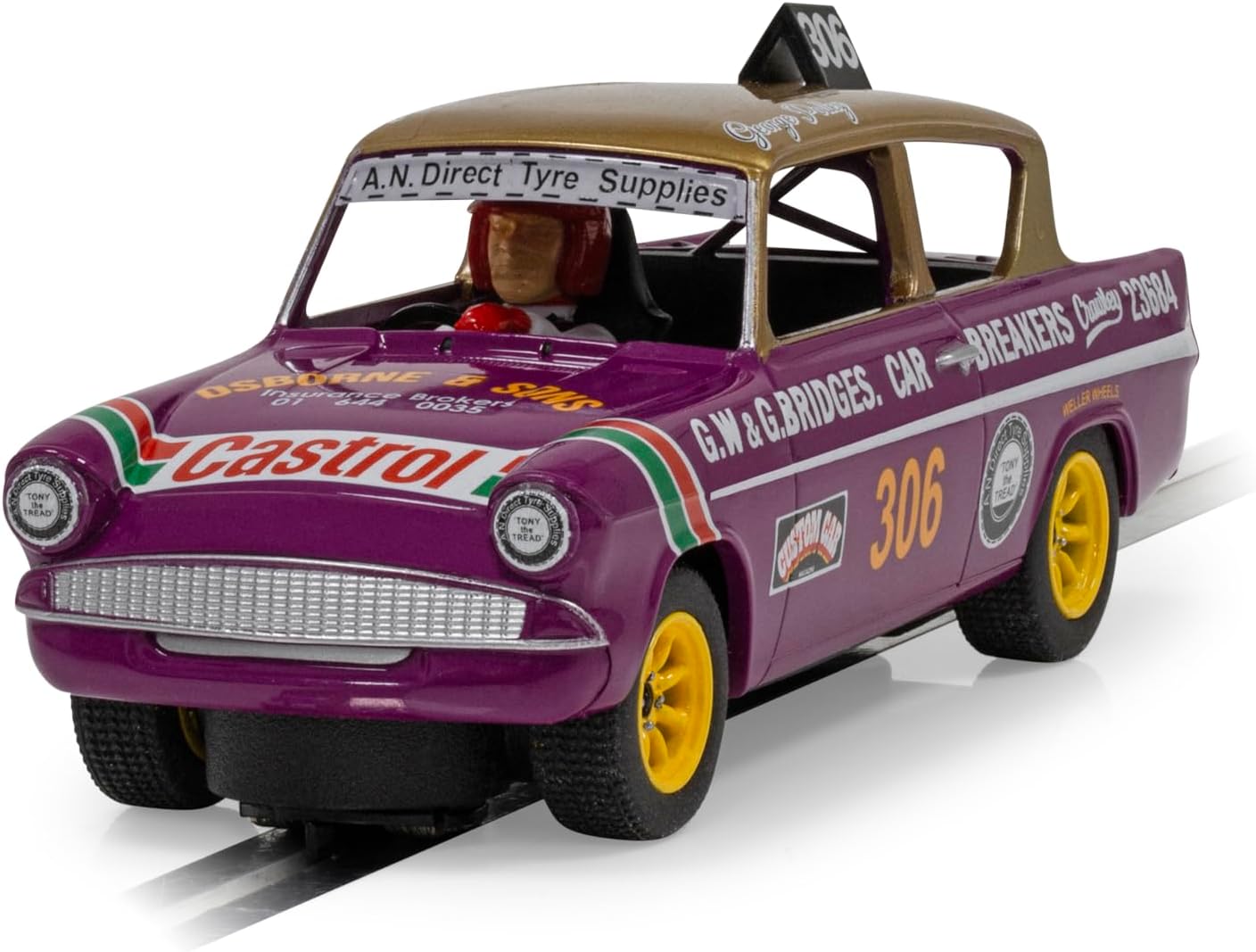Superslot H4584 Ford Anglia 105e George Polley 306 Slot Car - USA/Classic, for Ages 3+ Years